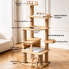 Solid Wood Cat Tree with Perches, Resting Areas & Scratching Feature