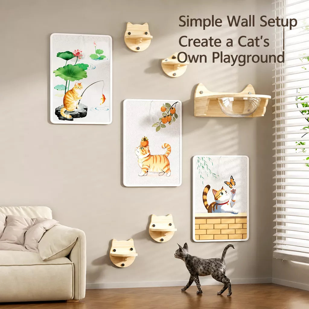 Vertical Adhesive Wall-Mounted Cat Scratcher