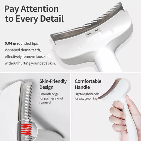 Angled Deshedding Comb for Dogs & Cats, Short and Long Coats
