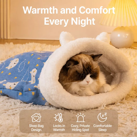 Covered Pet Tent Bed with Tunnel Opening p-05968