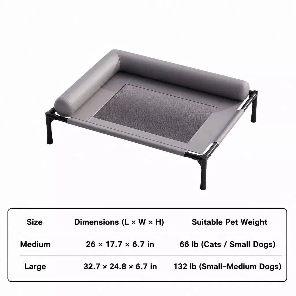 Elevated Faux Leather Pet Bed for Cats and Small to Medium Dogs
