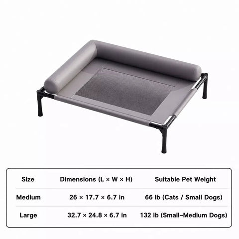 Elevated Faux Leather Pet Bed for Cats and Small to Medium Dogs