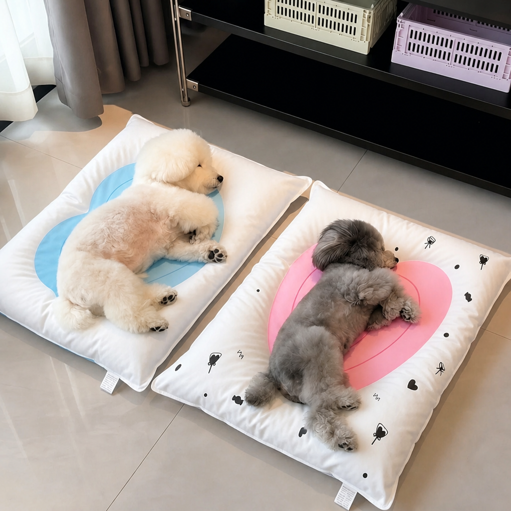 Heart-Patterned Gel Pet Mat for Dogs & Cats