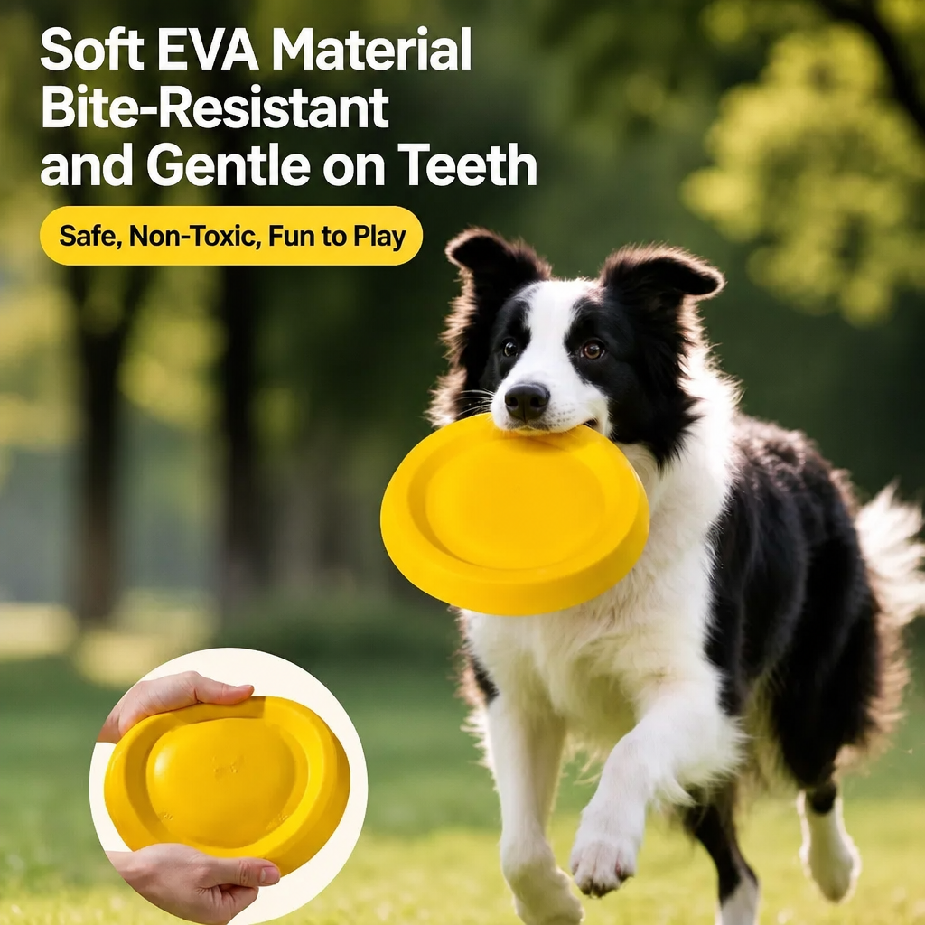 Interactive Dog Toy Collection with Frisbee, Tug Rings & Ball