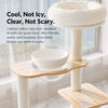 Rubberwood Cat Tree with Hideaway Bed for Multiple Cats