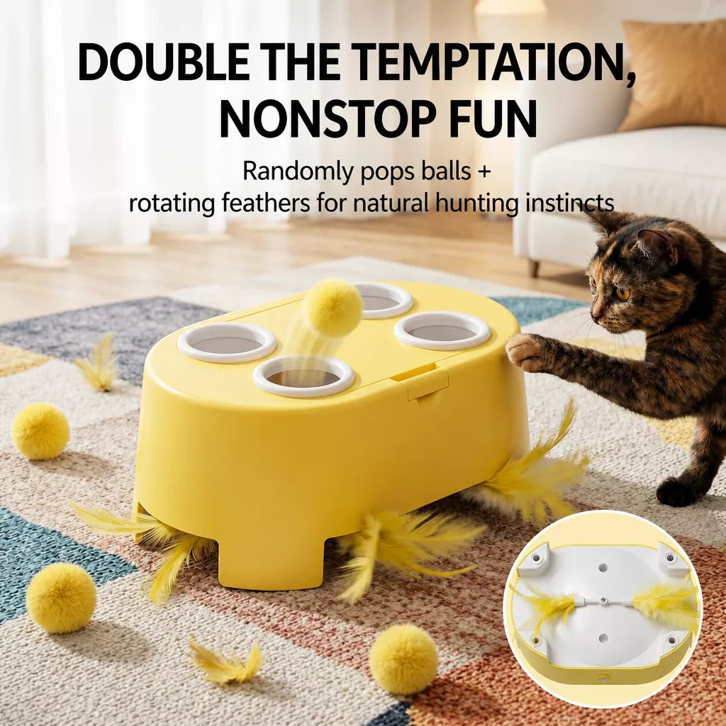 Interactive Electric Cat Toy with Feather Attachment