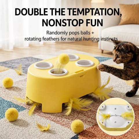 Interactive Electric Cat Toy with Feather Attachment