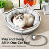 Linen-Look Cat Bed with Integrated Scratching Pad