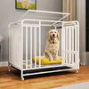 Reinforced Metal Dog Crate with Integrated Toilet Area