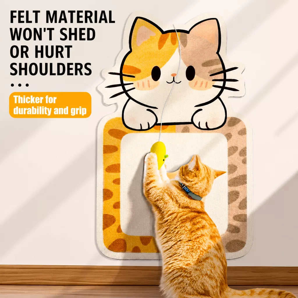 Self-Adhesive Wall-Mounted Felt Cat Scratcher