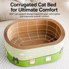 Oval Corrugated Cardboard Cat Scratcher Bed
