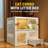 Multi-Level Cat Condo with Integrated Litter Box