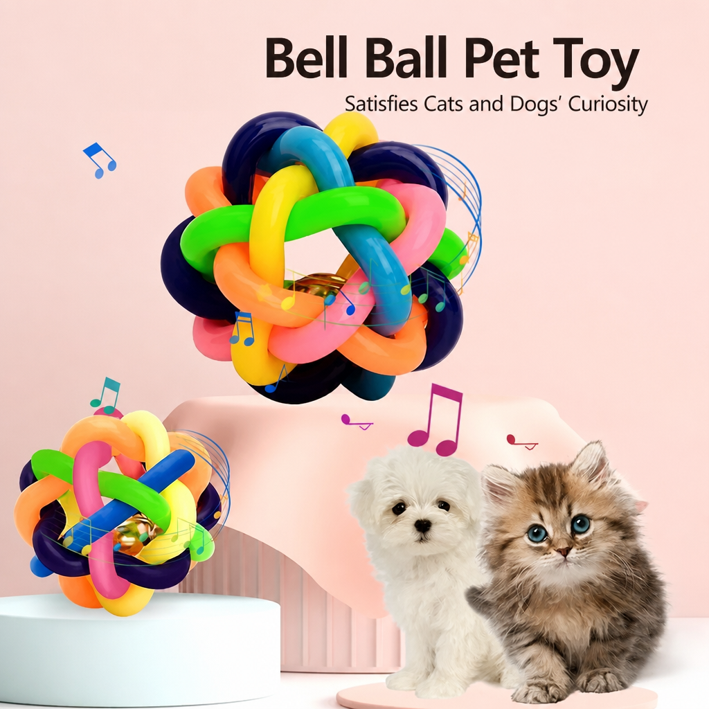 Rainbow Bell Rope Ball Toy for Cats and Dogs