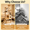 Wooden Cat Tree with Scratching Post and Enclosed Cat House