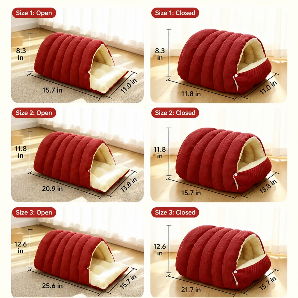 Semi-Enclosed EPE Foam Pet Bed for Cats & Dogs