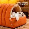 Semi-Enclosed Faux-Fur Pet Bed for Small Pets