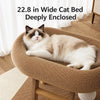 Large Oval Sisal Cat Tree with Integrated Scratcher and Bed