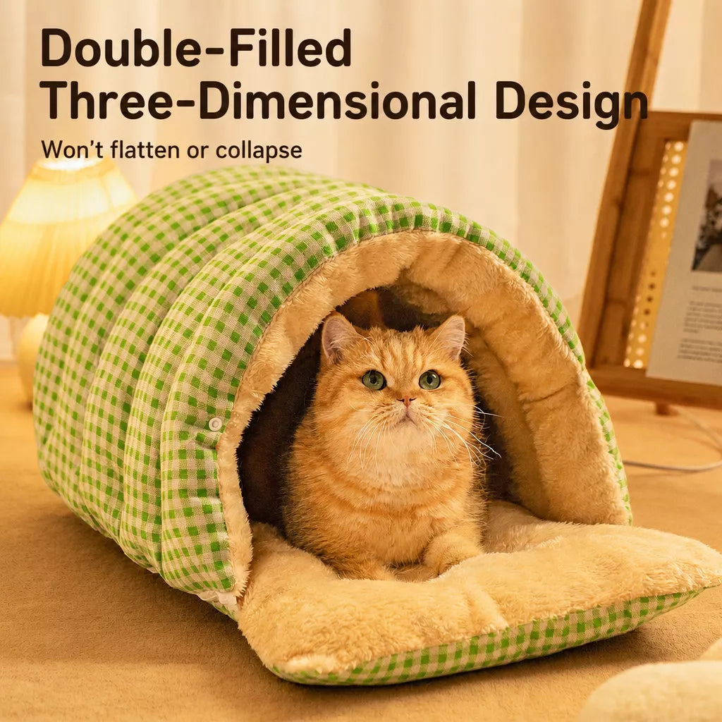 Washable Semi-Enclosed Polyester Cat & Small Dog Bed