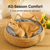 Handwoven Rattan Cat Bed for Cats & Small Dogs