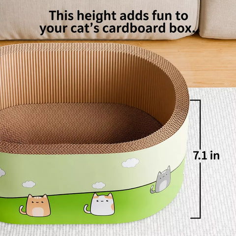 Oval Corrugated Cardboard Cat Scratcher Bed