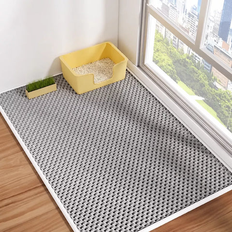 Double-Layer Cat Litter Mat for Cleaner Litter Box Areas