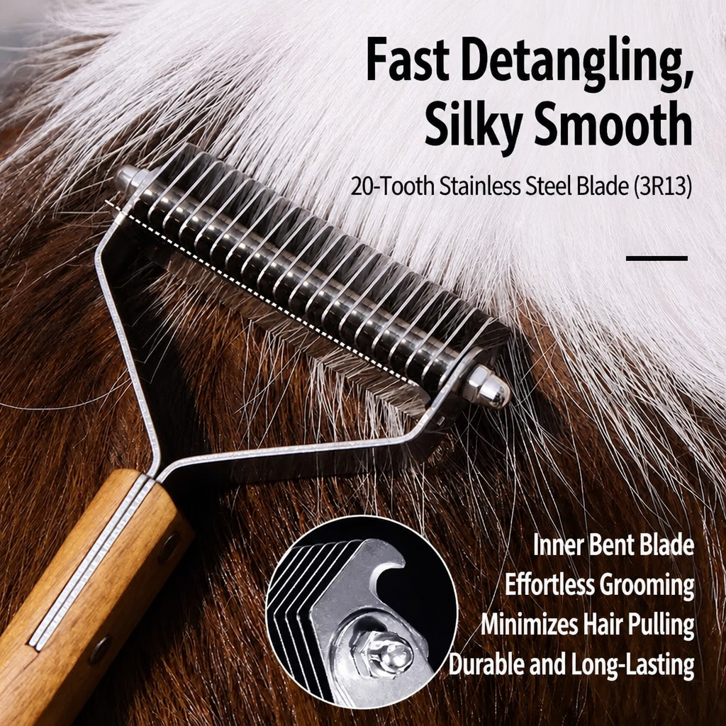 Double-Sided Dematting Comb for Dogs and Cats