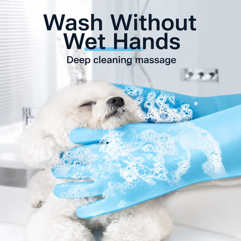 Pet Bathing Gloves for Cats and Dogs