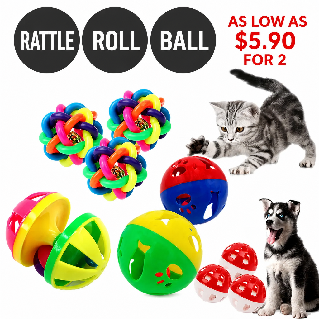 Rainbow Bell Rope Ball Toy for Cats and Dogs