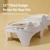 Ceramic Double Pet Bowls with Elevated Stand