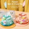 Interactive Cat Spinner Toy with Feather Wand and Colorful Balls