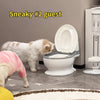 Toilet-Shaped Pet Water Bowl with Wide Opening