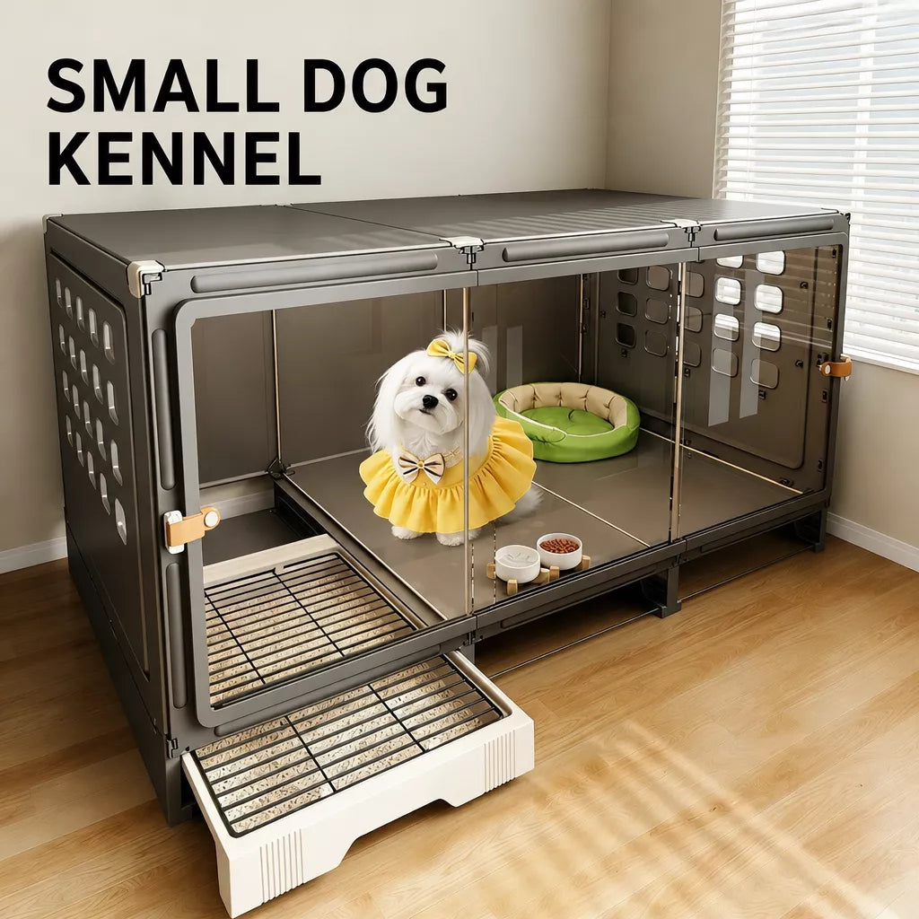 Small Dog Crate with Separate Resting and Toilet Area