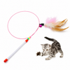 Steel Wire Cat Teaser Wand with Bell and Feather