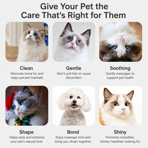 Pet Deshedding Massage Comb with Comb Cleaner for Dogs & Cats
