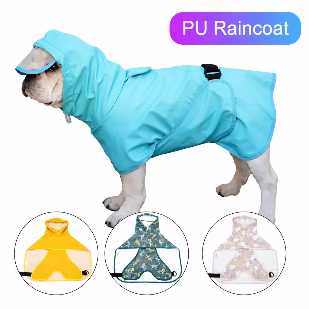 Waterproof Full-Coverage Dog Rain Poncho for Rainy Walks