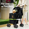 Foldable Pet Stroller with Detachable Carrier for Dogs & Cats