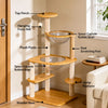 Wooden Cat Tree with Hideaway and Scratching Post