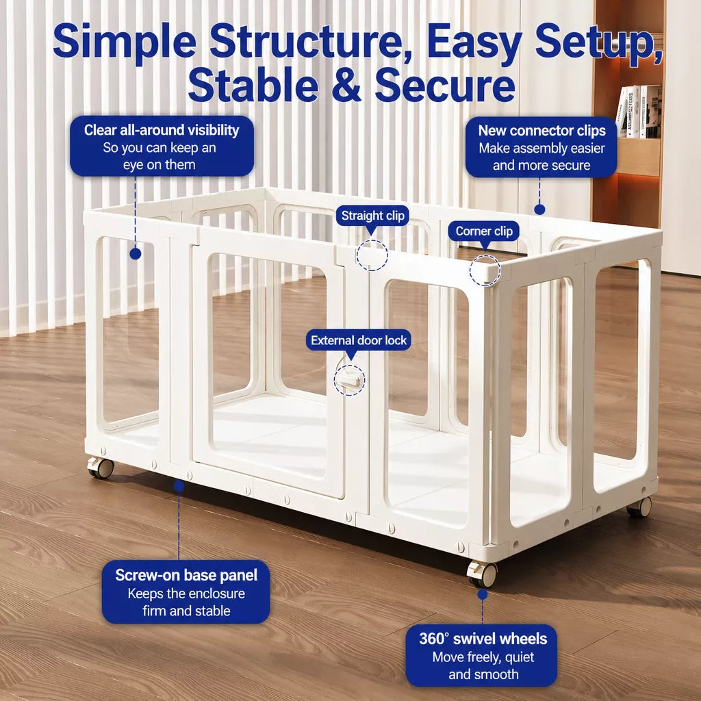 Movable Indoor Playpen with Door for Small Dogs