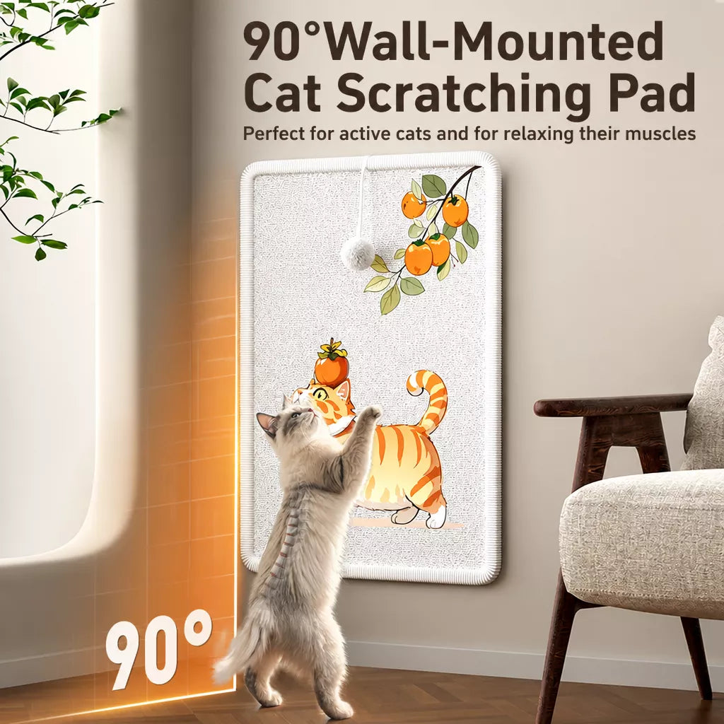 Vertical Adhesive Wall-Mounted Cat Scratcher