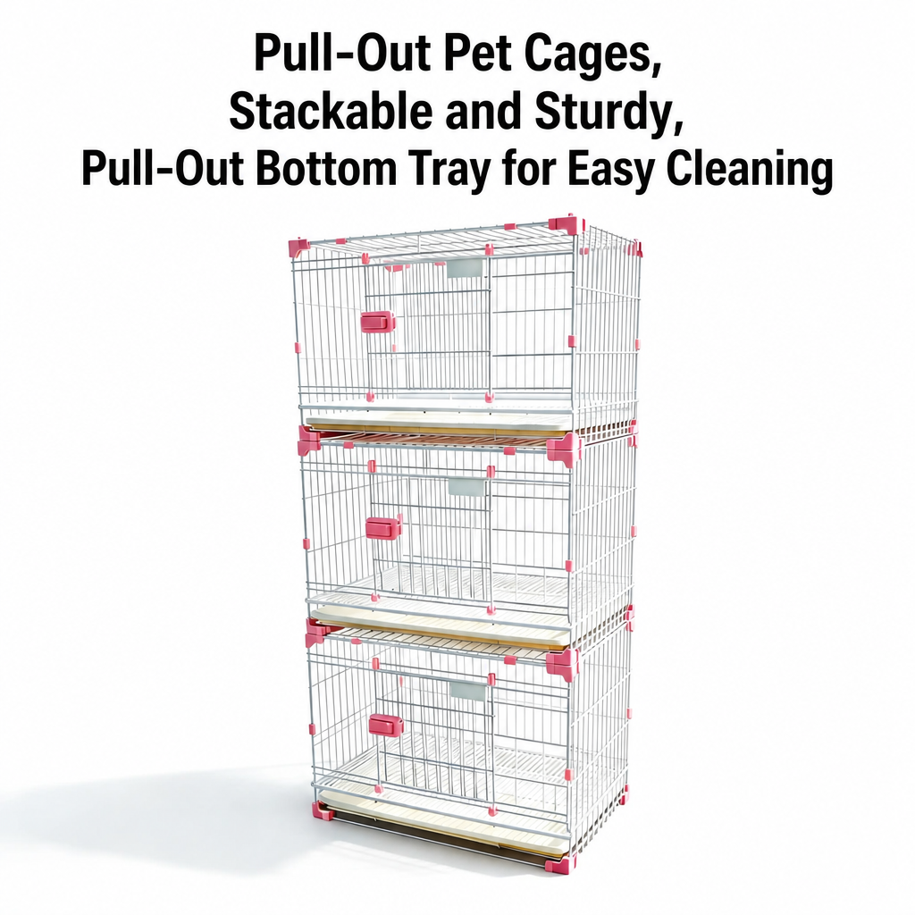 Stackable Metal Dog Crate with Sliding Door