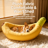 Banana-Shaped Plush Pet Bed for Cats and Small Dogs