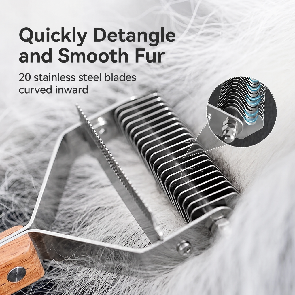 Double-Sided Grooming Comb for Medium to Large Dogs & Long-Haired Cats
