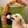 Sausage-Shaped Squeaky Dog Toy for Tug and Interactive Play