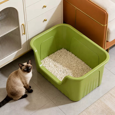 Jumbo Plastic Cat Litter Box with High Sides p-05679