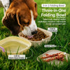 Collapsible Double Pet Bowl with Treat Tray