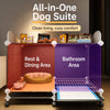 Indoor Pet Crate with Separate Toilet Tray