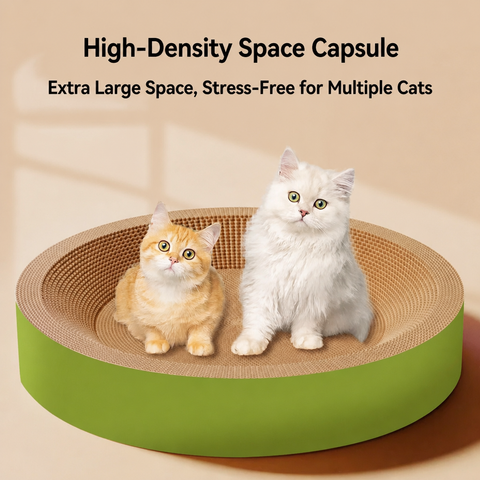 Corrugated Cardboard Cat Scratcher with Built-In Lounge