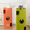 Multi-Level Cat Tree with Enclosed Hideaway and Scratching Board