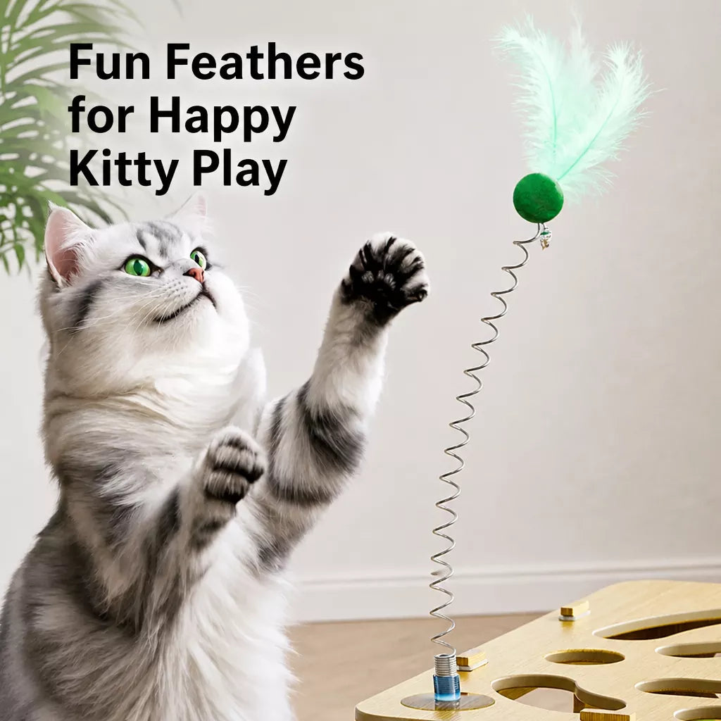 Interactive Cat Maze Toy with Scratch Pad