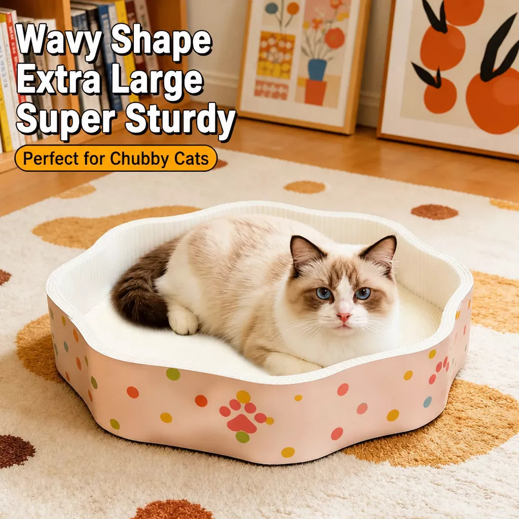 Petal-Style Corrugated Cardboard Cat Scratcher Bed